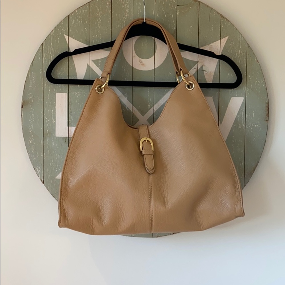 Camel colored leather Talbots bag
